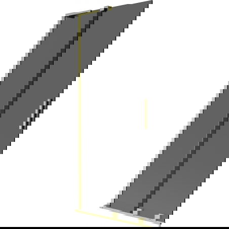 Mexen Velar L vanová zástěna 2-křídlá posuvná 85 x 150 cm, grafit, zlatý kartáčovaný - 896-085-003-41-55