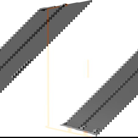 Mexen Velar L vanová zástěna 2-křídlová posuvná 85 x 150 cm, grafit, kartáčovaná měď - 896-085-003-41-65