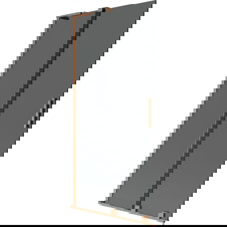 Mexen Velar L vanová zástěna 2-křídlá posuvná 90 x 150 cm, grafit, kartáčovaná měď - 896-090-003-41-65