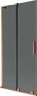 Mexen Velar L vanová zástěna 2-křídlá posuvná 90 x 150 cm, grafit, kartáčovaná měď - 896-090-003-41-65