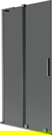 Mexen Velar L vanová zástěna dvoukřídlá posuvná 90 x 150 cm, grafitová, kartáčovaná gun gray - 896-090-003-41-66