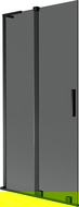 Mexen Velar L vanová zástěna 2-křídlová posuvná 90 x 150 cm, grafit, černá - 896-090-003-41-70