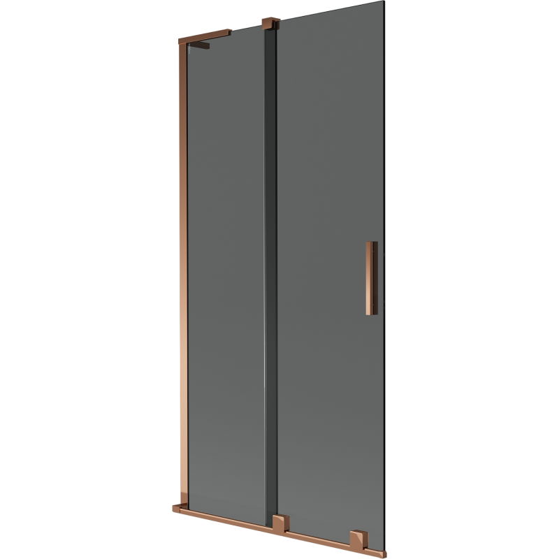 Mexen Velar L vana paraván 2-dílný posuvný 95 x 150 cm, grafit, růžové zlato - 896-095-003-41-60