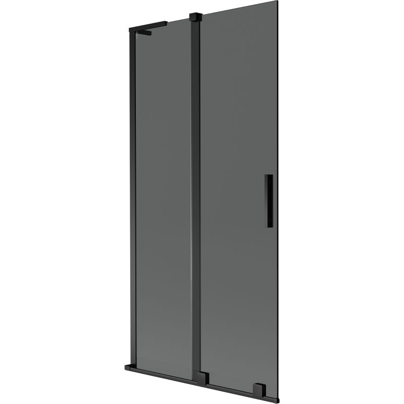 Mexen Velar L vanová zástěna dvoukřídlá posuvná 95 x 150 cm, grafit, černá - 896-095-003-41-70