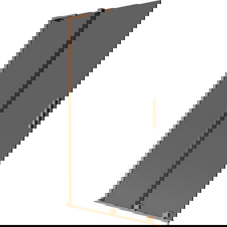 Mexen Velar L vanová zástěna posuvná dvoukřídlá 100 x 150 cm, grafit, kartáčovaná měď - 896-100-003-41-65