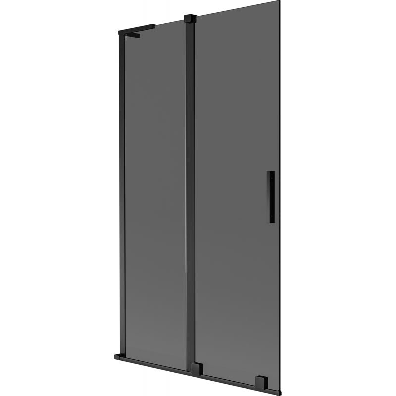 Mexen Velar L vanová zástěna 2-křídlová posuvná 100 x 150 cm, grafitová, černá - 896-100-003-41-70
