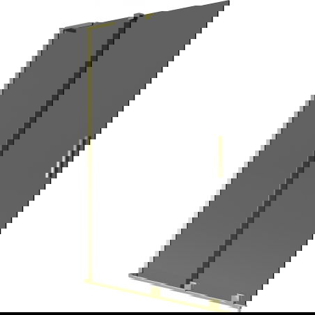 Mexen Velar L vanová zástěna 2křídlová posuvná 110 x 150 cm, grafitová, zlatá - 896-110-003-41-50