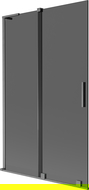 Mexen Velar L vanová zástěna 2-křídlová posuvná 110 x 150 cm, grafit, kartáčovaná gun gray - 896-110-003-41-66