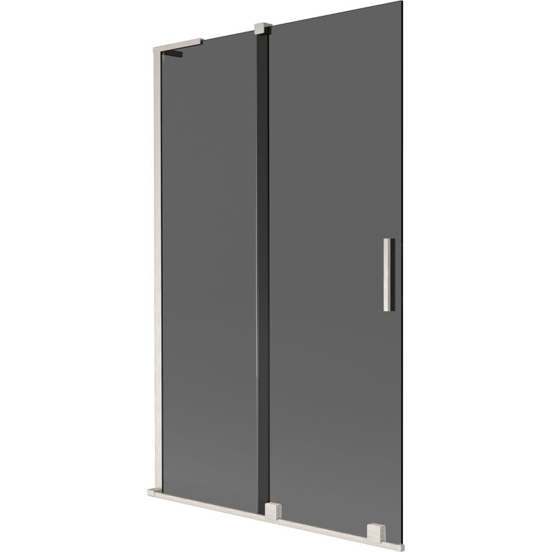 Mexen Velar L vanová zástěna 2-křídlová posuvná 110 x 150 cm, grafit, kartáčovaný nikl - 896-110-003-41-97