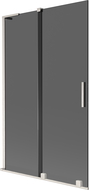 Mexen Velar L vanová zástěna 2-křídlová posuvná 110 x 150 cm, grafit, kartáčovaný nikl - 896-110-003-41-97
