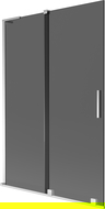 Mexen Velar L vanová zástěna 2-křídlová posuvná 120 x 150 cm, grafit, chrom - 896-120-003-41-01