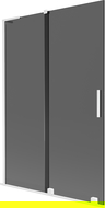 Mexen Velar L vanová zástěna 2křídlá posuvná 120 x 150 cm, grafit, bílá - 896-120-003-41-20