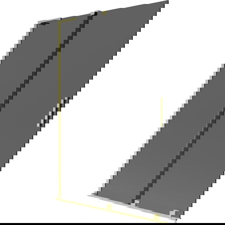 Mexen Velar L vanová stěna 2dílná posuvná 120 x 150 cm, grafitová, zlatá kartáčovaná - 896-120-003-41-55