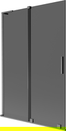 Mexen Velar L vanová zástěna 2křídlová posuvná 120 x 150 cm, grafit, gun gray kartáčovaný - 896-120-003-41-66
