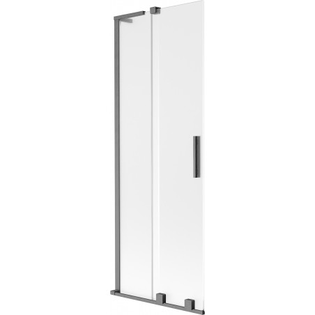 Mexen Velar L dvoudílná vanová zástěna zasouvací 70 x 150 cm, mat, kartáčovaná gun šedá - 896-070-003-31-66