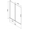 Mexen Velar L dvoudílná vanová zástěna zasouvací 70 x 150 cm, mat, kartáčovaná gun šedá - 896-070-003-31-66