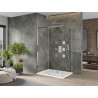 Mexen Omega zasouvací sprchový kout 130 x 90 cm, transparentní, chrom + vanička Flat - 825-130-090-01-00-4010
