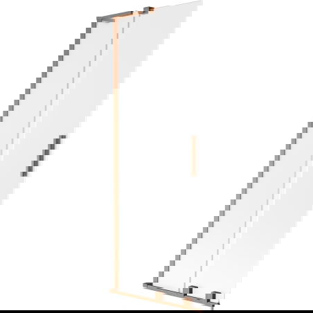 Mexen Velar L vanová zástěna 2-křídlová posuvná 75 x 150 cm, námraza, kartáčovaná měď - 896-075-003-31-65