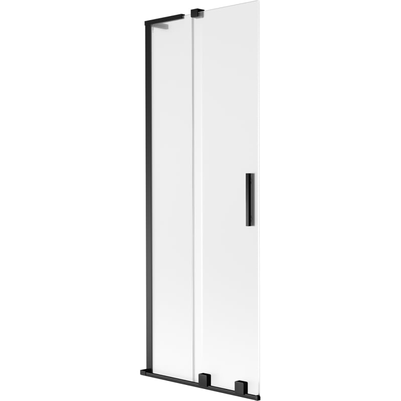 Mexen Velar L paravan na vanu, 2-křídlý posuvný 75 x 150 cm, matný, černý - 896-075-003-31-70