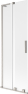 Mexen Velar L vanová zástěna dvoukřídlá posuvná 75 x 150 cm, zámraz, kartáčovaný nikl - 896-075-003-31-97