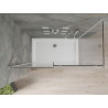Mexen Omega posuvná sprchová kabina 140 x 70 cm, transparentní, chrom + sprchová vanička Flat - 825-140-070-01-00-4010