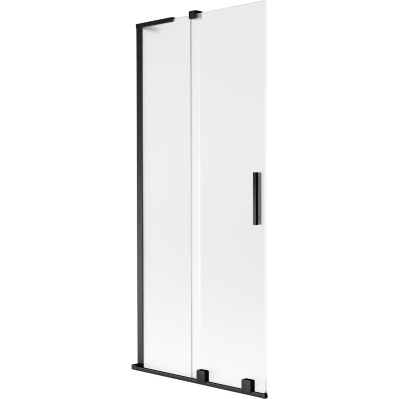 Mexen Velar L vanová zástěna dvoukřídlá posuvná 80 x 150 cm, matná, černá - 896-080-003-31-70