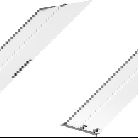 Mexen Velar L vanová stěna 2-dílná posuvná 85 x 150 cm, matné sklo, kartáčovaný gun gray - 896-085-003-31-66