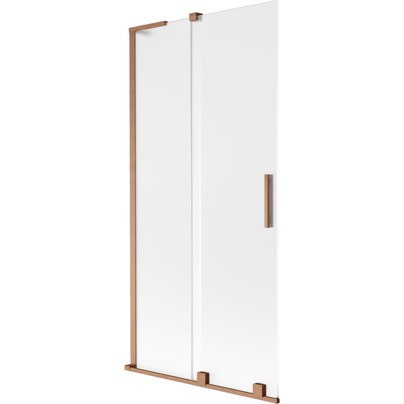 Mexen Velar L vanová zástěna 2-křídlová posuvná 90 x 150 cm, mat, kartáčovaná měď - 896-090-003-31-65