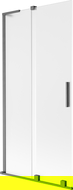 Mexen Velar L vanová zástěna 2-křídlová posuvná 90 x 150 cm, mat, kartáčovaná gun gray - 896-090-003-31-66
