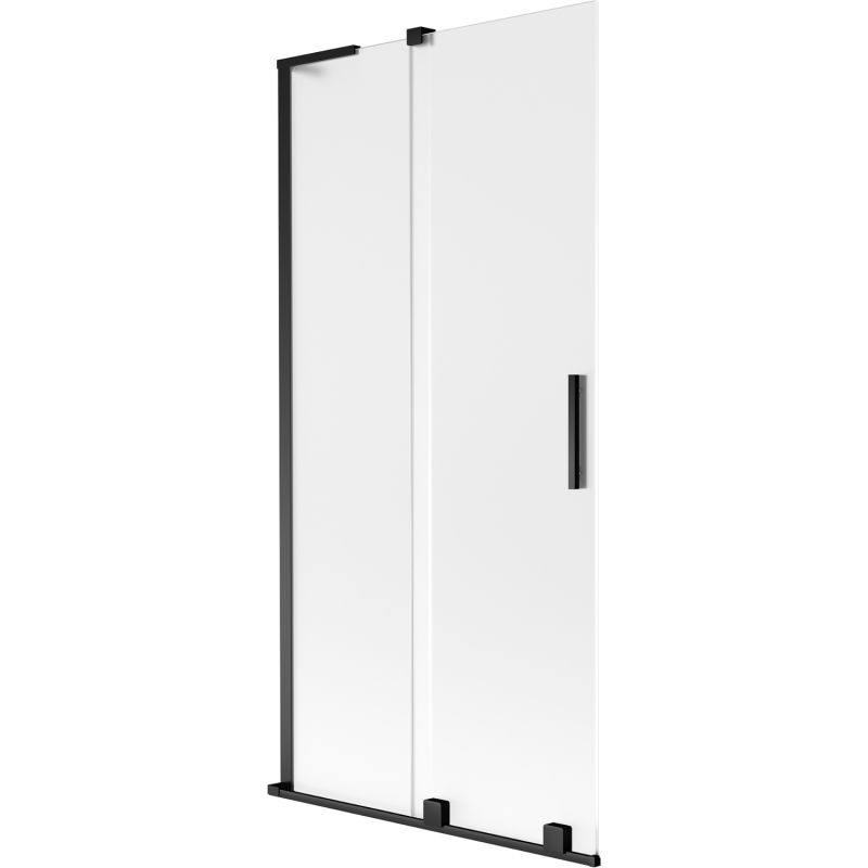 Mexen Velar L vanová zástěna dvoukřídlá posuvná 90 x 150 cm, matná, černá - 896-090-003-31-70