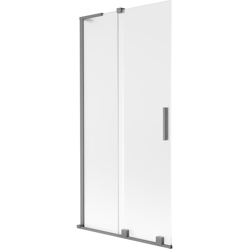 Mexen Velar L vanová zástěna 2-křídlá posuvná 90 x 150 cm, mráz, gun metal - 896-090-003-31-95