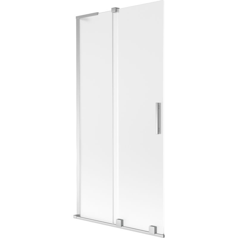 Mexen Velar L vanová zástěna 2-křídlá posuvná 95 x 150 cm, matná, chrom - 896-095-003-31-01