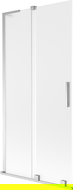 Mexen Velar L vanová zástěna 2-křídlá posuvná 95 x 150 cm, matná, chrom - 896-095-003-31-01