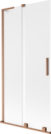 Mexen Velar L vanová zástěna 2-křídlová posuvná 95 x 150 cm, matné sklo, kartáčovaná měď - 896-095-003-31-65