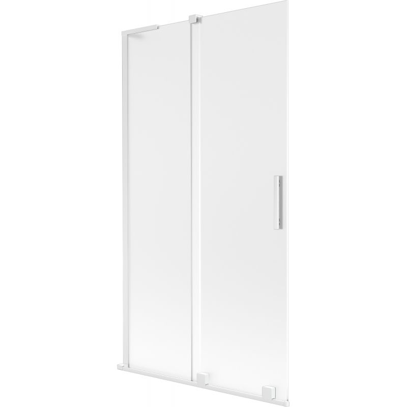 Mexen Velar L paravan na vanu 2křídlý posuvný 100 x 150 cm, mráz, bílý - 896-100-003-31-20