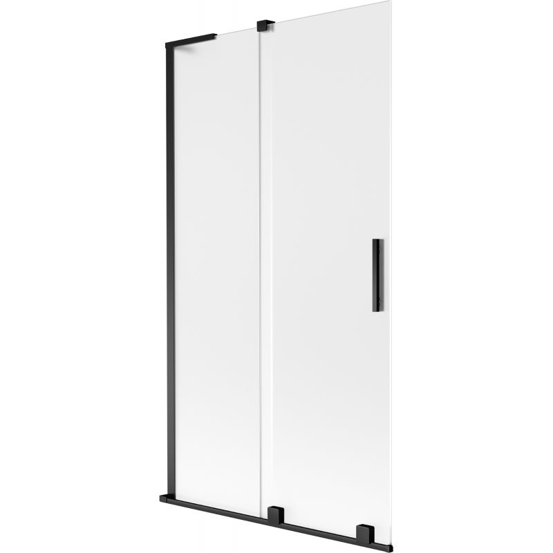 Mexen Velar L vanová zástěna 2-dílná posuvná 100 x 150 cm, matné sklo, černá - 896-100-003-31-70