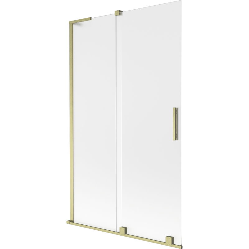 Mexen Velar L vanová zástěna 2-křídlová posuvná 110 x 150 cm, matné sklo, zlatý kartáčovaný - 896-110-003-31-55