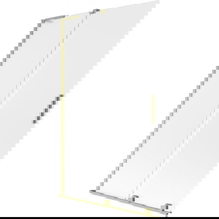 Mexen Velar L vanová zástěna 2-křídlová posuvná 110 x 150 cm, matné sklo, zlatý kartáčovaný - 896-110-003-31-55