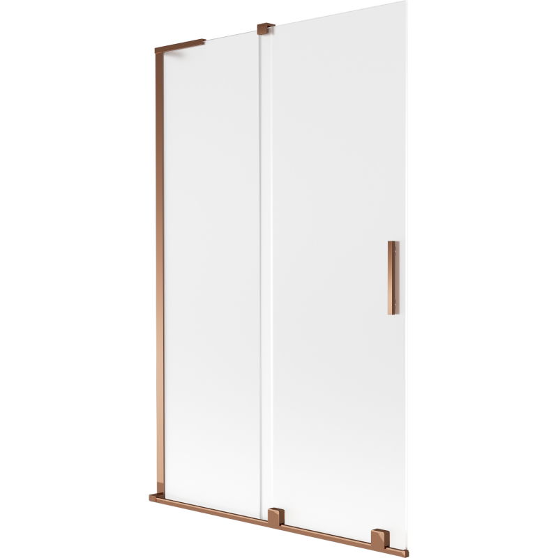 Mexen Velar L vanová zástěna 2dílná posuvná 110 x 150 cm, matná, růžové zlato - 896-110-003-31-60