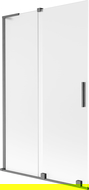 Mexen Velar L vanová zástěna 2křídlová roztažitelná 110 x 150 cm, matná, kartáčovaná gun gray - 896-110-003-31-66