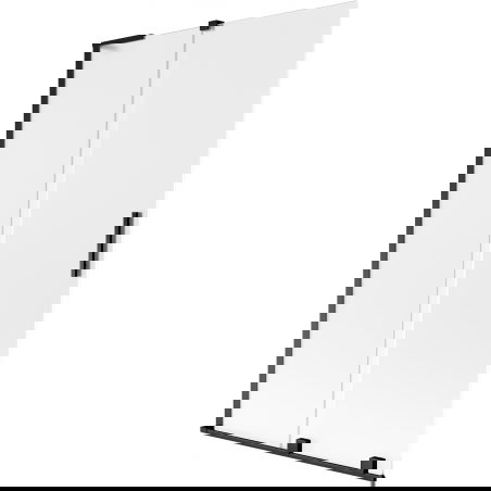 Mexen Velar L vanová zástěna 2-křídlová posuvná 110 x 150 cm, mléčné sklo, černá - 896-110-003-31-70
