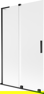 Mexen Velar L vanová zástěna 2-křídlová posuvná 110 x 150 cm, mléčné sklo, černá - 896-110-003-31-70
