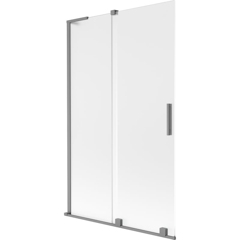 Mexen Velar L vanová zástěna 2-křídlová posuvná 110 x 150 cm, mat, gun metal - 896-110-003-31-95