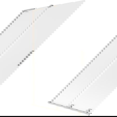 Mexen Velar L vanová zábrana 2-křídlová posuvná 110 x 150 cm, mléčné sklo, kartáčovaný nikl - 896-110-003-31-97