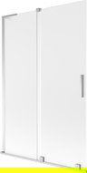 Mexen Velar L vanová zástěna, 2dílná, posuvná, 120 x 150 cm, mrazivý, chrom - 896-120-003-31-01