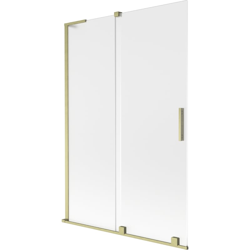 Mexen Velar L vanová zástěna 2-křídlová posuvná 120 x 150 cm, mrazivá, zlatý kartáčovaný - 896-120-003-31-55