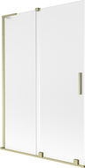Mexen Velar L vanová zástěna 2-křídlová posuvná 120 x 150 cm, mrazivá, zlatý kartáčovaný - 896-120-003-31-55