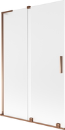 Mexen Velar L vanová zástěna 2křídlová posuvná 120 x 150 cm, mrazová, růžové zlato - 896-120-003-31-60