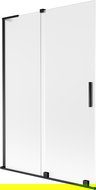 Mexen Velar L vanová zástěna 2-křídlová posuvná 120 x 150 cm, mráz, černá - 896-120-003-31-70
