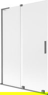 Mexen Velar L vanová zástěna, 2-dílná posuvná 120 x 150 cm, matné sklo, gun metal - 896-120-003-31-95